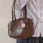 Bear Embroidered Faux Leather Tote Bag