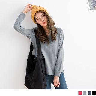 V-neck Dip Back Hooded Top