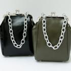 Chain-handle Kiss-lock Shoulder Bag