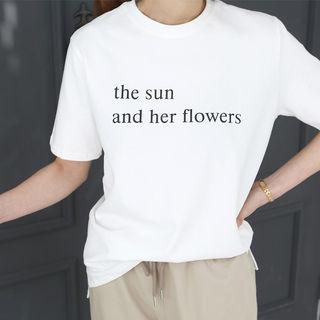 Round-neck Printed Cotton T-shirt