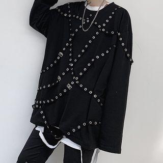 Grommet Strap Long-sleeve T-shirt