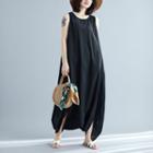 Sleeveless Baggy Jumpsuit Black - One Size