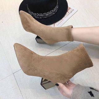 Pointed Chunky-heel Short Boots