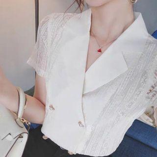 Double Breast Lace Blouse
