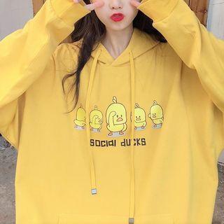Loose-fit Duck Printed Hoodie