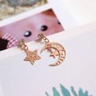 Non-matching Star And Moon Earring