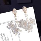 Faux Pearl Flower Dangle Earring 1 Pair - White - One Size