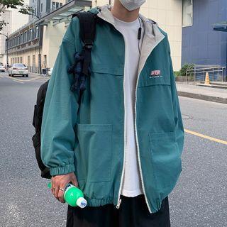 Two-way Printed Oversize Cargo Hooded Jacket