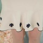 Zip-side Ruffle-hem Embroidered Skirt