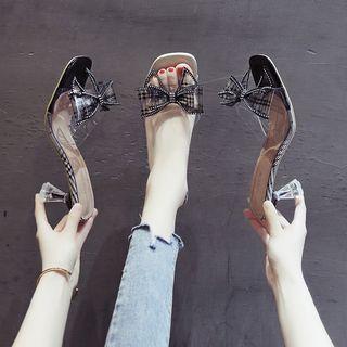 Kitten-heel Slide Sandals