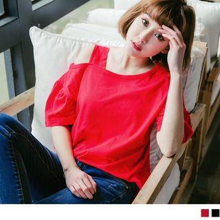 One Shoulder Puff Sleeve Top