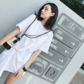 Ribbon Detail Short-sleeve Long T-shirt