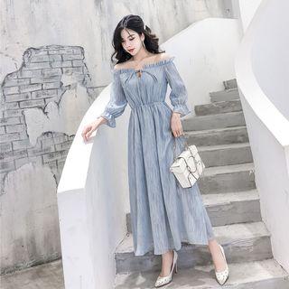 Off-shoulder Maxi A-line Dress