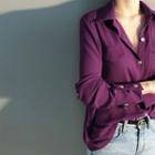 Pocket-front Metallic-button Shirt