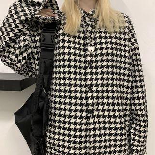 Couple Matching Houndstooth Shirt Jacket