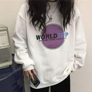 Mock Neck Letter Print Sweatshirt