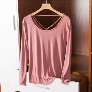 Cross-back Long-sleeve Top