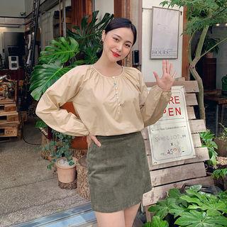 Buttoned Peasant Blouse