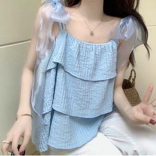 Tie-shoulder Layered Camisole Top