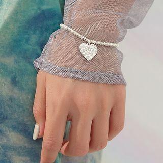 Heart Charm Beaded Bracelet