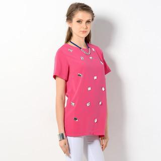 Jeweled Chiffon Tunic Pink - One Size