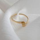 Polished Twisted Metal Open Ring Gold - One Size