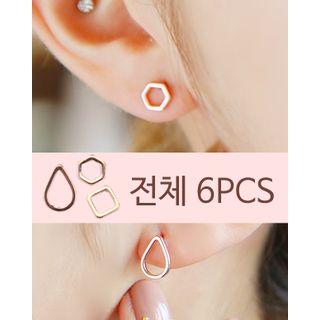 Geometric Ear Stud Set (6 Pcs)