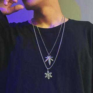 Alloy Leaf / Snowflake Pendant Necklace