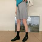 Pleat-front Miniskirt