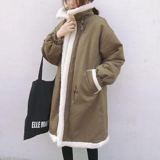 Fleece Trim Zip Coat
