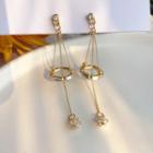 Alloy Chained Dangle Earring 1 Pair - S925 Silver - As Shown In Figure - One Size