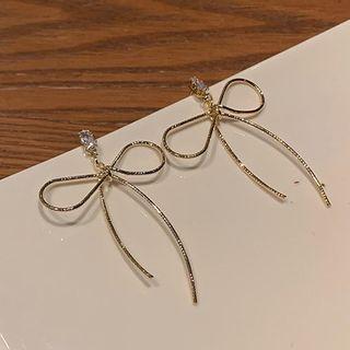 Bow Alloy Fringed Earring 1 Pair - Gold - One Size