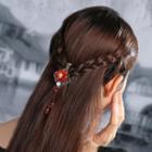 Pearl Accent Rhinestone Flower Hair Clip
