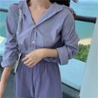 Long-sleeve Shirt / Straight-fit Pants