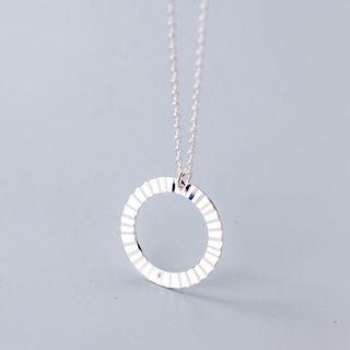 925 Sterling Silver Hoop Pendant Necklace S925 Silver - Set - One Size