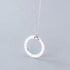 925 Sterling Silver Hoop Pendant Necklace S925 Silver - Set - One Size