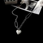 Heart Charm Necklace Silver - One Size
