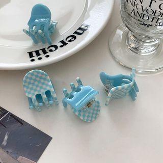 Plaid Plastic Hair Clamp Blue - One Size