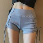Drawstring High-waist Hot Pants