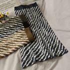 Zebra-print Knit Midi Skirt