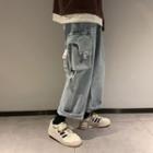 Cropped Straight Leg Cargo Jeans