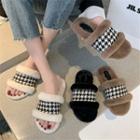 Houndstooth Fleece Slippers