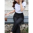 Ringer Frill-sleeve T-shirt