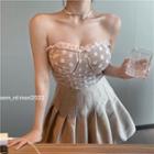 Strapless Dotted Top Almond - One Size