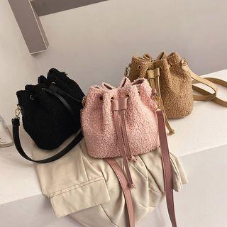 Fleece Crossbody Bucket Bag