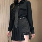 Set: Dual Pocket Shirt + Neck Tie + Pleated Mini Skirt
