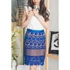 Lace-overlay Pencil Skirt