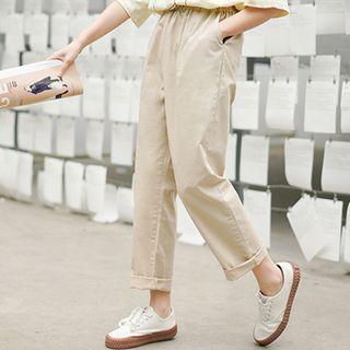 Straight Cut Pants Khaki - One Size