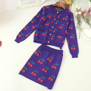 Set: Cherry Cardigan + A-line Skirt