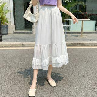 High-waist Ruffle Chiffon A-line Skirt